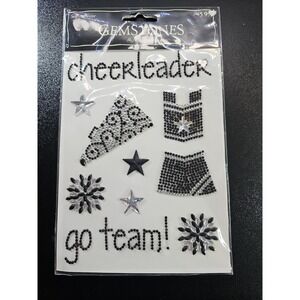 Gemstone The Paper Studio Cheerleading SticKers Silver Black Cheer #1 Go Team